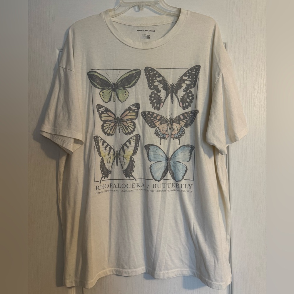 American Eagle oversized Butterfly Graphic Tee
